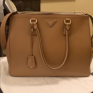 PRADA.. brown Saffiano Galleria tote